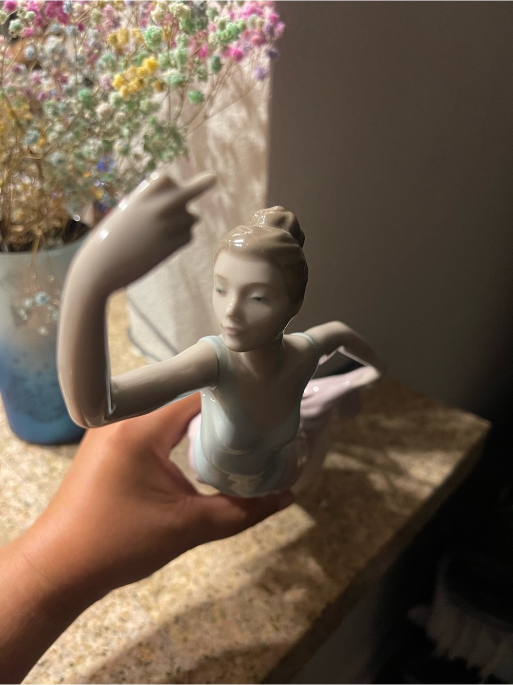 Porcelain Ballerina Figurine in Pale Blue - Home Accents